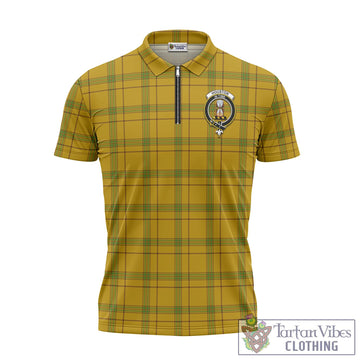 Houston Tartan Zipper Polo Shirt with Family Crest Unisex - Tartan Vibes Clothing