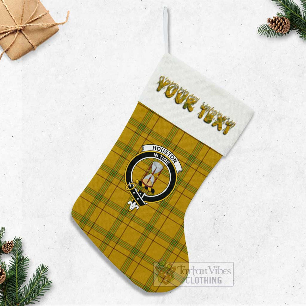 Houston Tartan Family Crest Christmas Stocking with Personalized Text - Tartan Vibes Clothing