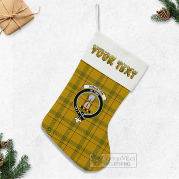 Houston Tartan Family Crest Christmas Stocking with Personalized Text - Tartan Vibes Clothing