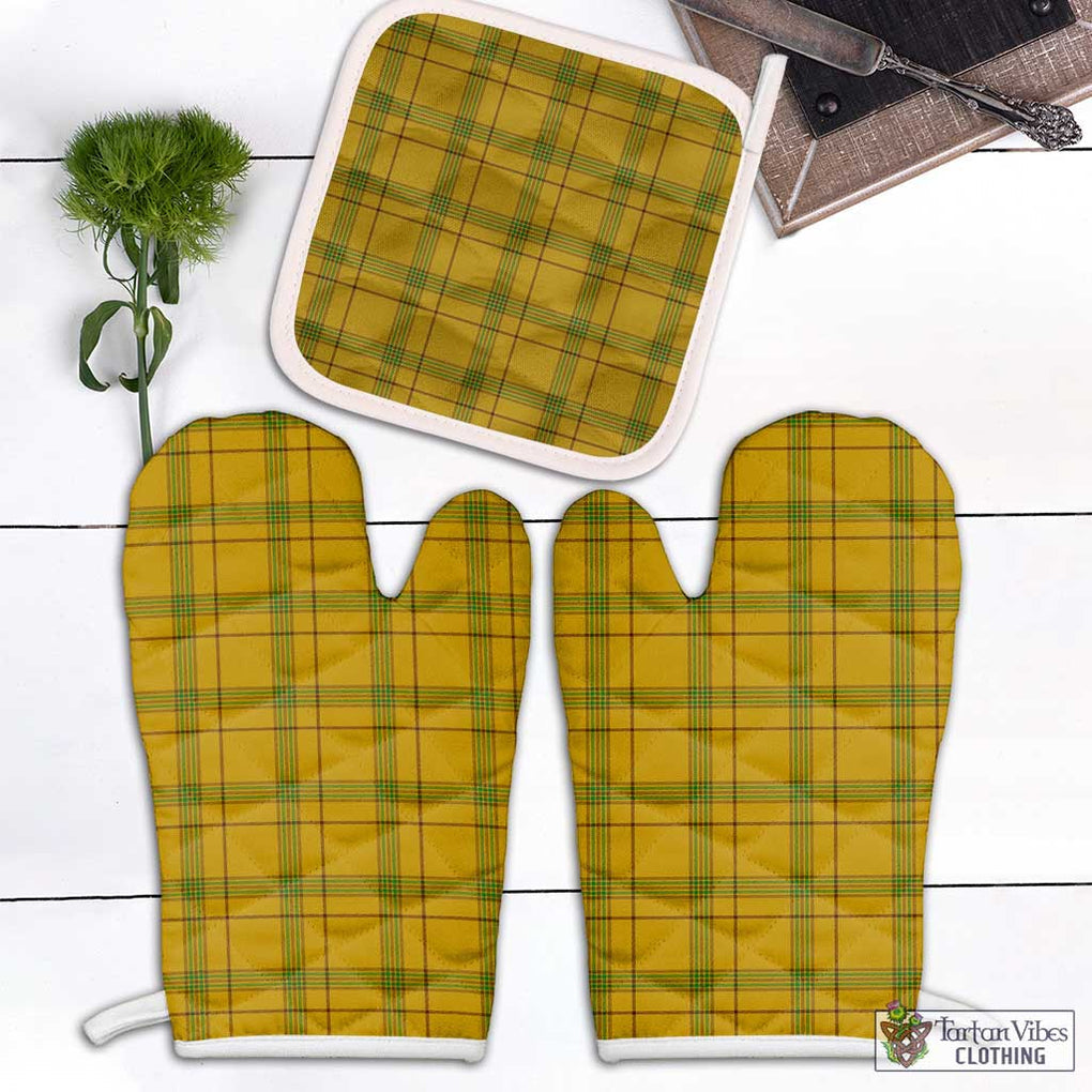 Houston Tartan Combo Oven Mitt & Pot-Holder Combo 2 Oven Mitt & 1 Pot-Holder Black - Tartan Vibes Clothing