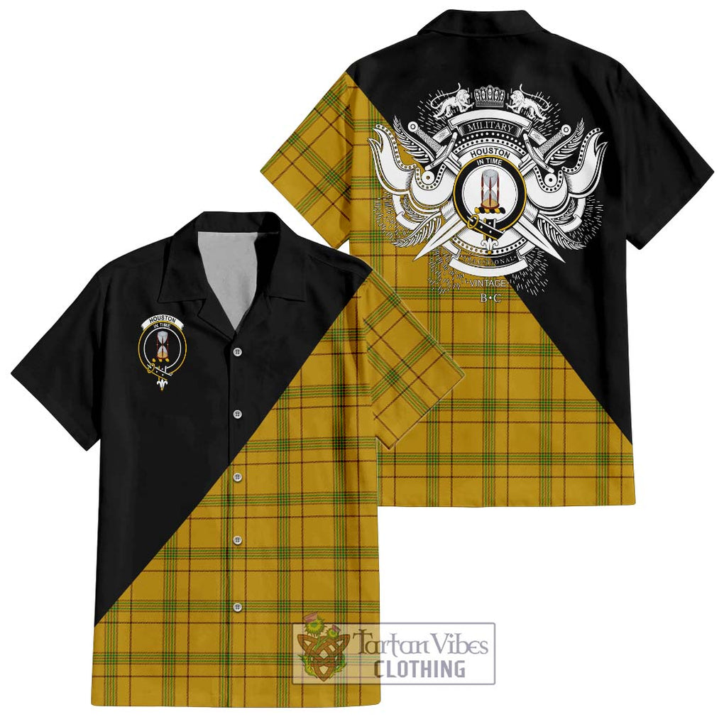Houston Tartan Hawaiian Shirt with Family Crest and Military Logo Style Kid - Tartan Vibes Clothing