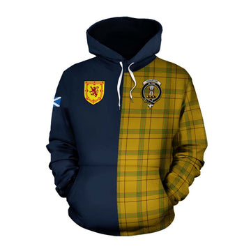 Houston Tartan Cotton Hoodie Alba with Scottish Lion Royal Arm Half Style Pullover Hoodie XS - Tartan Vibes Clothing