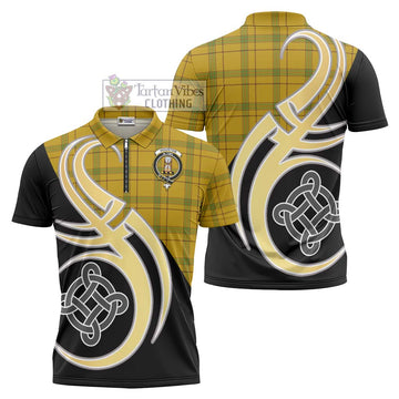 Houston Tartan Zipper Polo Shirt with Family Crest and Celtic Symbol Style Unisex - Tartan Vibes Clothing