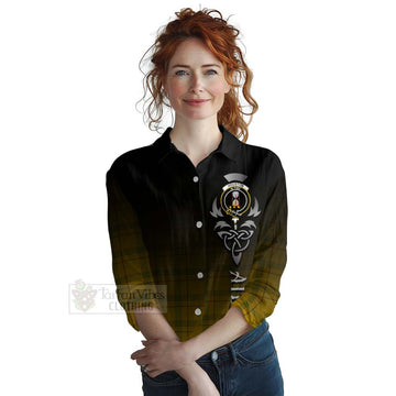 Houston Tartan Women's Casual Shirt Featuring Alba Gu Brath Family Crest Celtic Inspired Female - Tartan Vibes Clothing