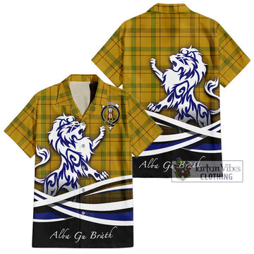 Houston Tartan Hawaiian Shirt with Alba Gu Brath Regal Lion Emblem Kid - Tartan Vibes Clothing