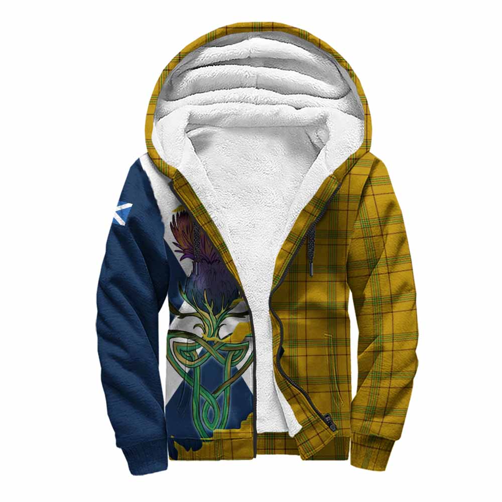 Houston Tartan Family Crest Sherpa Hoodie Scottish Thistle Celtic Inspired Unisex S - Tartan Vibes Clothing