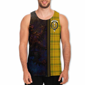 Tartan Vibes Clothing Houston Tartan Family Crest Men's Tank Top Alba Gu Brath Be Brave Lion Ancient Style