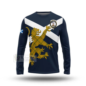 Houston Tartan Lion Rampant Long Sleeve T-Shirt Proudly Display Your Heritage with Alba Gu Brath and Clan Name Unisex - Tartan Vibes Clothing
