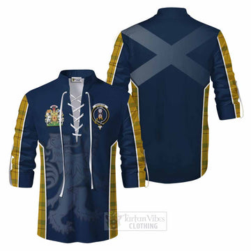 Houston Tartan Ghillie Kilt Shirt with Family Crest and Lion Rampant Vibes Sport Style Men - Tartan Vibes Clothing