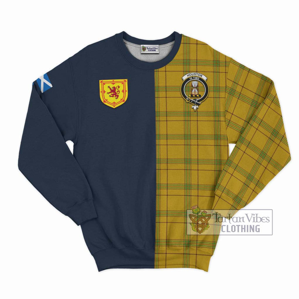 Houston Tartan Sweatshirt Alba with Scottish Lion Royal Arm Half Style Unisex - Tartan Vibes Clothing