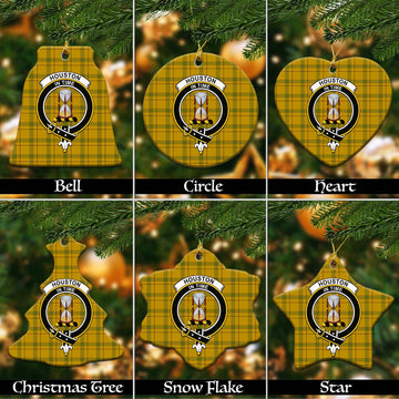 Houston Tartan Christmas Ceramic Ornaments with Family Crest Ceramic - Tartan Vibes Clothing