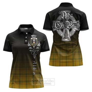 Houston Tartan Women's Polo Shirt Featuring Alba Gu Brath Family Crest Celtic Inspired Women - Tartan Vibes Clothing