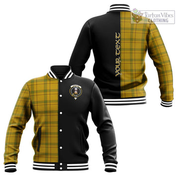 Houston Tartan Baseball Jacket with Family Crest and Half Of Me Style Unisex - Tartan Vibes Clothing