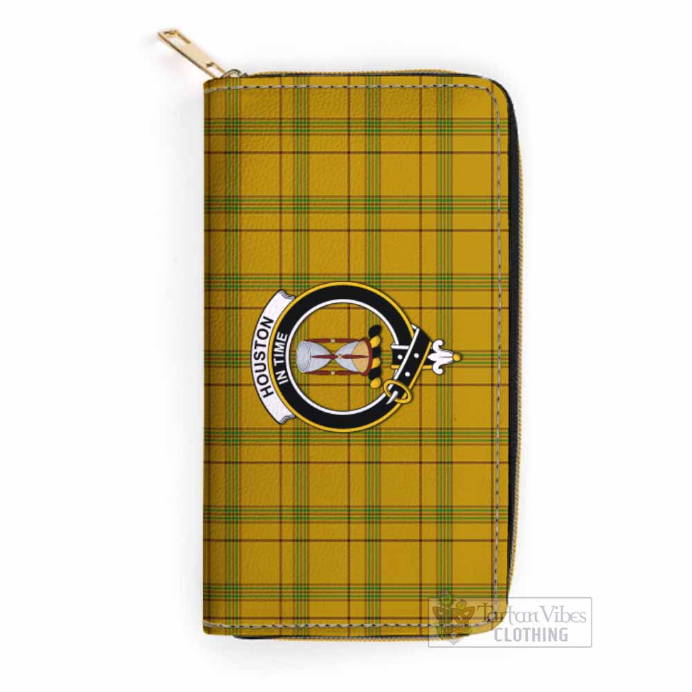 Houston Tartan Women's Leather Wallet with Family Crest One Size 19.7*10.5*3.5 cm - Tartan Vibes Clothing