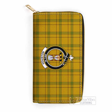 Houston Tartan Women's Leather Wallet with Family Crest One Size 19.7*10.5*3.5 cm - Tartan Vibes Clothing