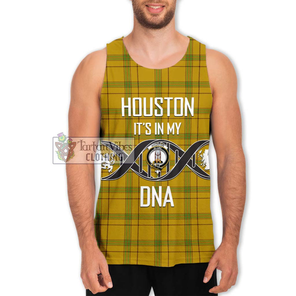Houston Tartan Men's Tank Top with Family Crest DNA In Me Style Men - Tartan Vibes Clothing