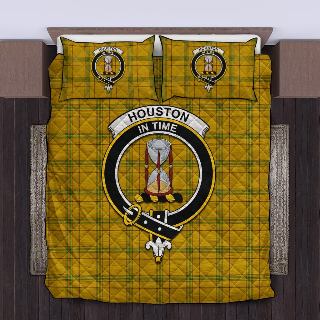 Houston Tartan Quilt Bed Set with Family Crest King - Tartan Vibes Clothing