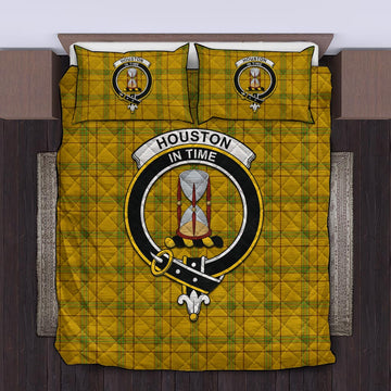 Houston Tartan Quilt Bed Set with Family Crest King - Tartan Vibes Clothing