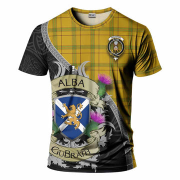 Tartan Vibes Clothing Houston Tartan Family Crest T-Shirt Lion Rampant Royal Thistle Shield Celtic Inspired