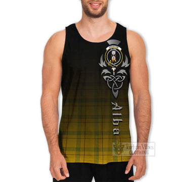 Houston Tartan Men's Tank Top Featuring Alba Gu Brath Family Crest Celtic Inspired Men - Tartan Vibes Clothing