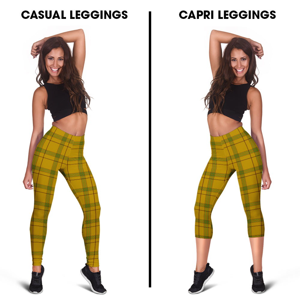 Houston Tartan Womens Leggings Capri Leggings - Tartan Vibes Clothing