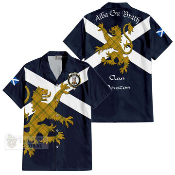 Houston Tartan Lion Rampant Hawaiian Shirt Proudly Display Your Heritage with Alba Gu Brath and Clan Name Kid - Tartan Vibes Clothing