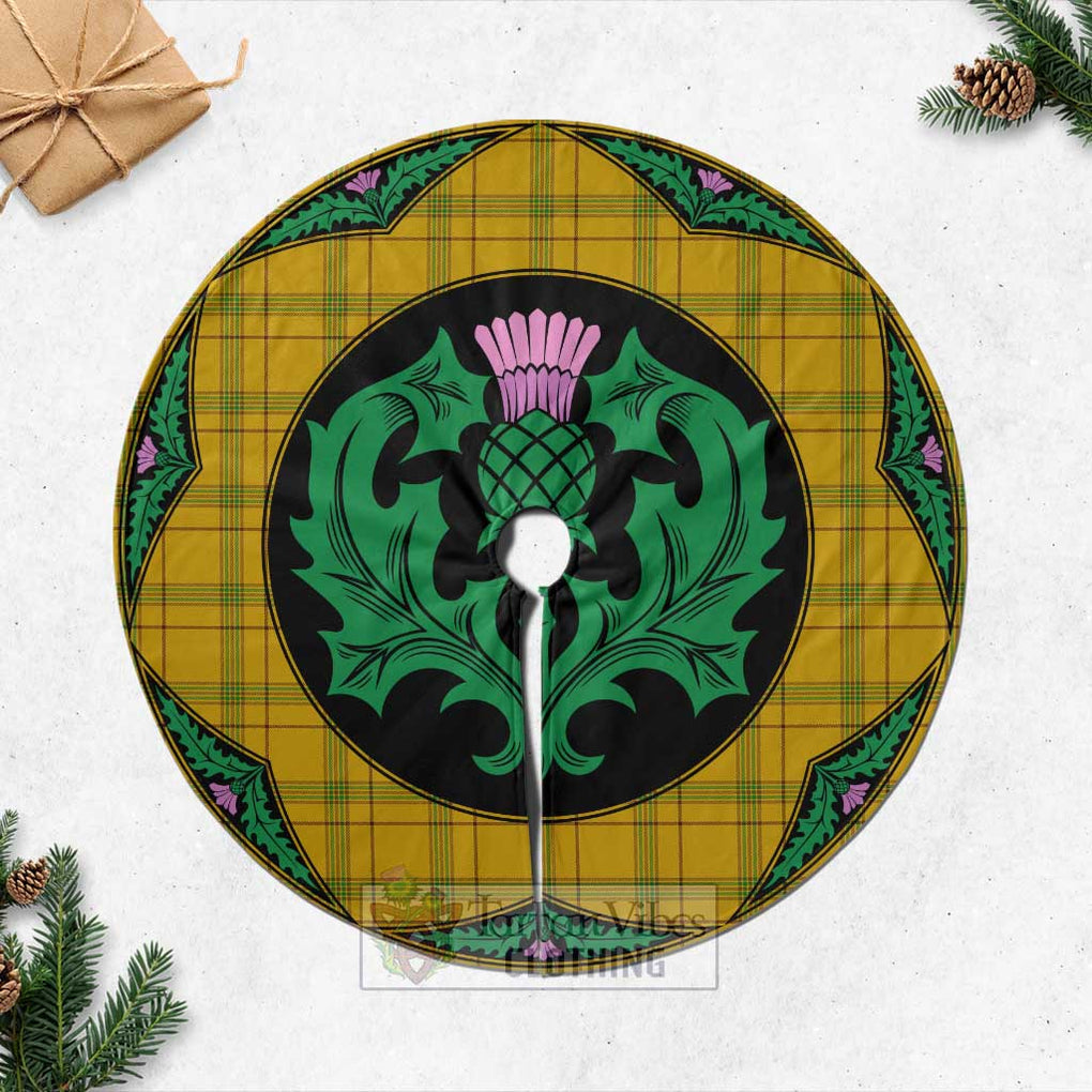 Houston Tartan Christmas Tree Skirt Scottish Thistle Style Casual Tree Skirts - Tartan Vibes Clothing