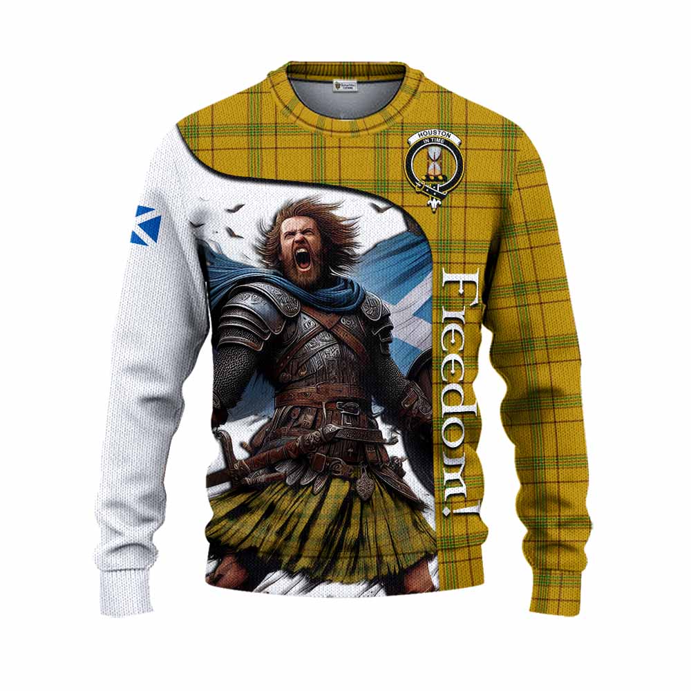 Houston Crest Tartan Knitted Sweater Inspired by the Freedom of Scottish Warrior Unisex - Tartan Vibes Clothing