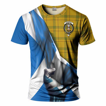 Houston Tartan T-Shirt with Family Crest Scotland Patriotic Style Kid's Shirt - Tartan Vibes Clothing