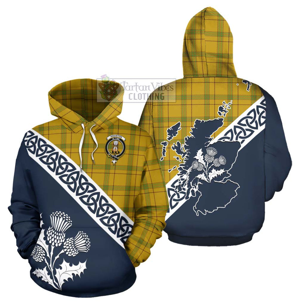Houston Tartan Hoodie Featuring Thistle and Scotland Map Zip Hoodie - Tartan Vibes Clothing