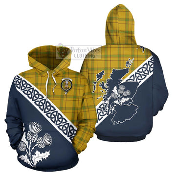 Houston Tartan Hoodie Featuring Thistle and Scotland Map Zip Hoodie - Tartan Vibes Clothing