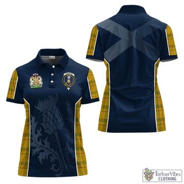 Houston Tartan Women's Polo Shirt with Family Crest and Scottish Thistle Vibes Sport Style Women - Tartan Vibes Clothing