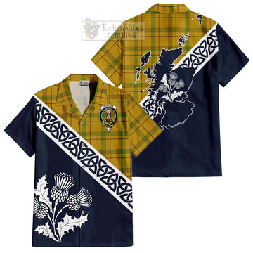 Houston Tartan Hawaiian Shirt Featuring Thistle and Scotland Map Kid - Tartan Vibes Clothing