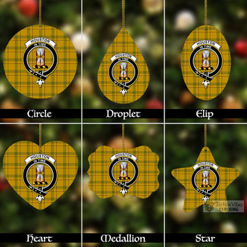 Houston Tartan Christmas Aluminium Ornament with Family Crest Aluminium - Tartan Vibes Clothing