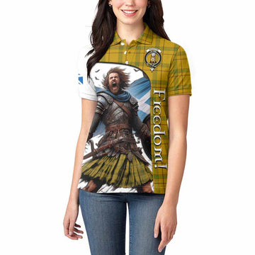 Houston Crest Tartan Women's Polo Shirt Inspired by the Freedom of Scottish Warrior Women - Tartan Vibes Clothing