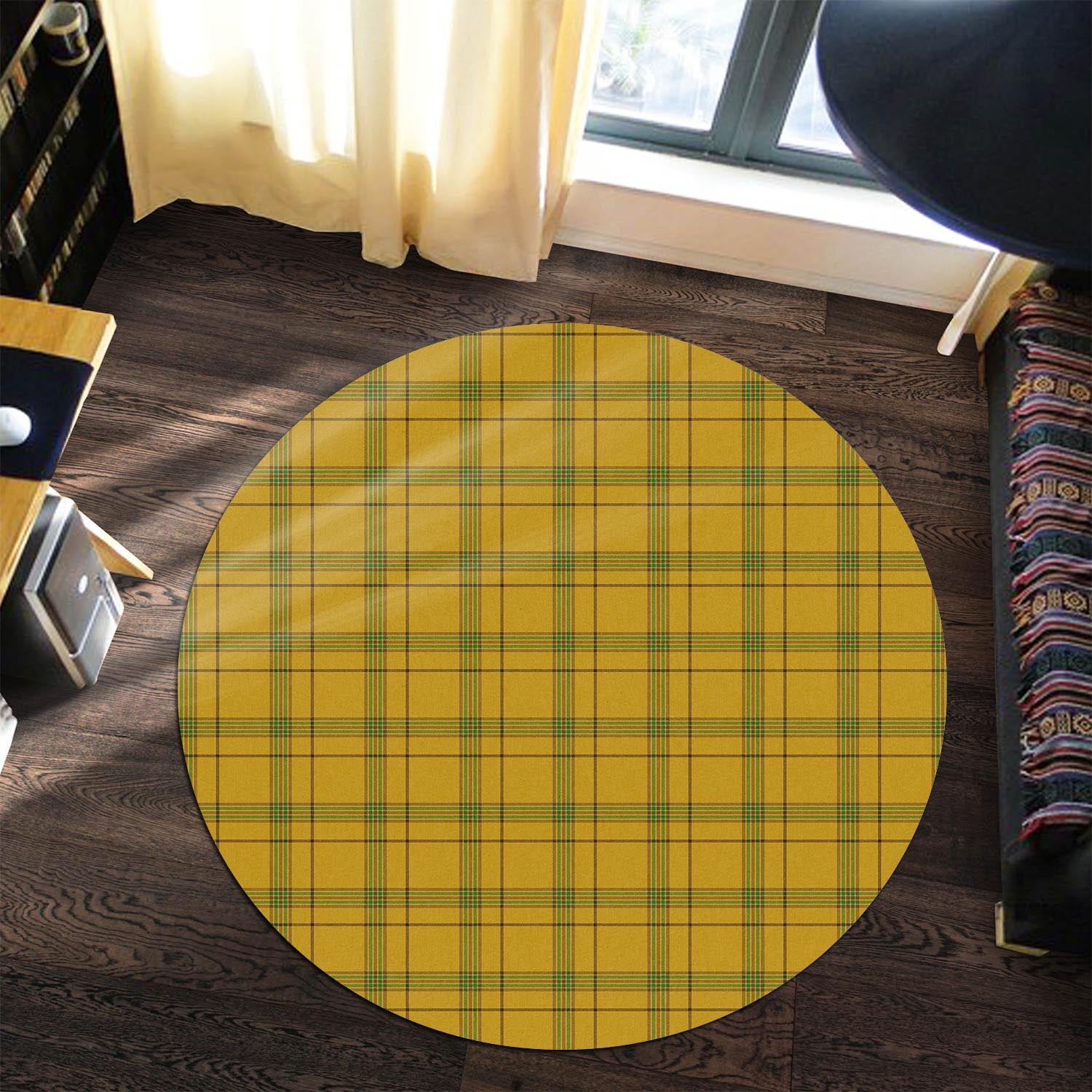 Houston Tartan Round Rug Premium Round Rug - Tartan Vibes Clothing