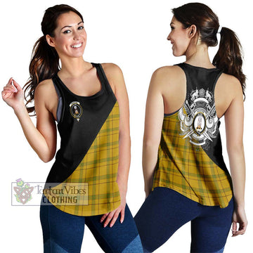 Houston Tartan Women's Racerback Tanks with Family Crest and Military Logo Style 4XL - Tartan Vibes Clothing