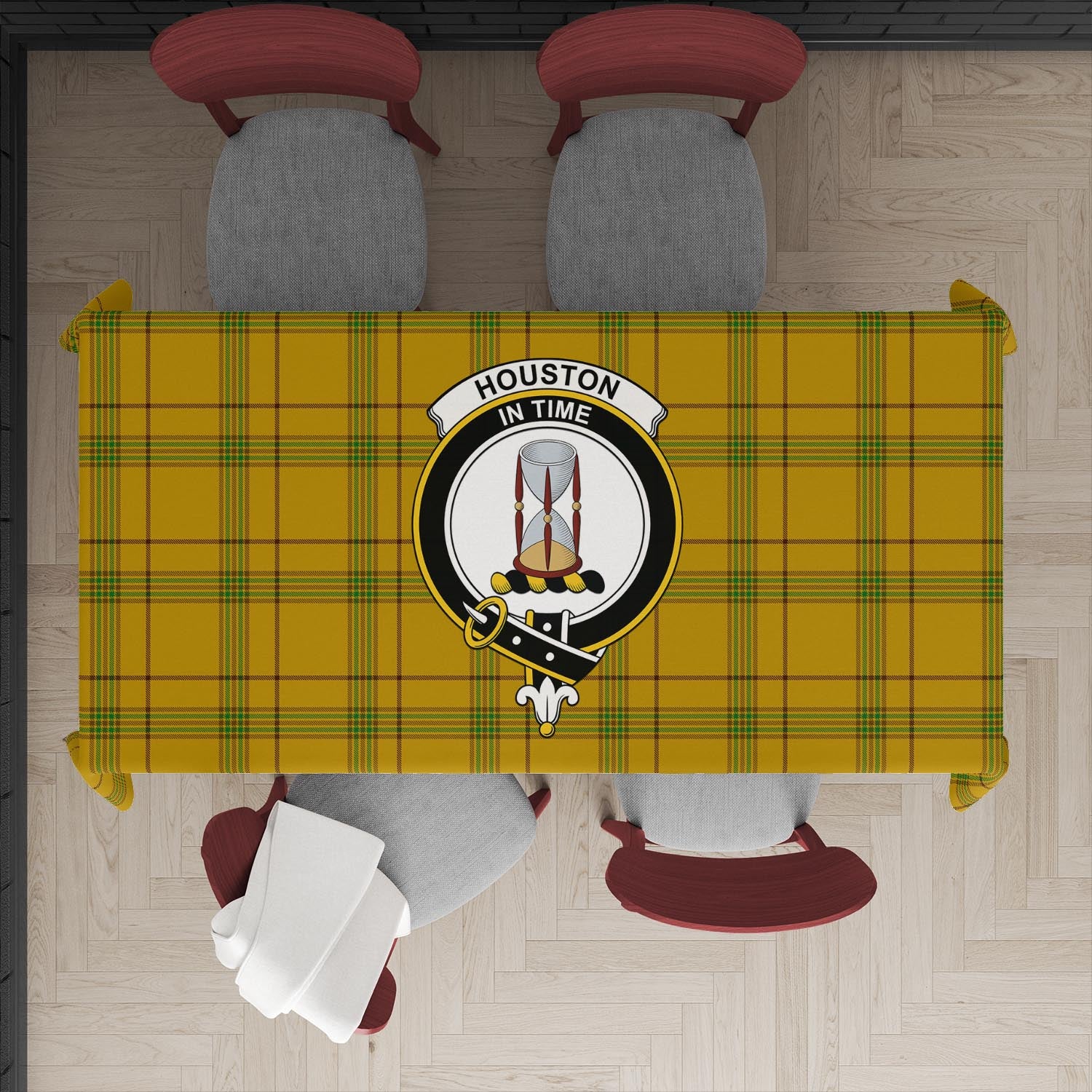 Houston Tartan Tablecloth with Family Crest XL 57.1"x70.9"(145x180cm) - Tartan Vibes Clothing