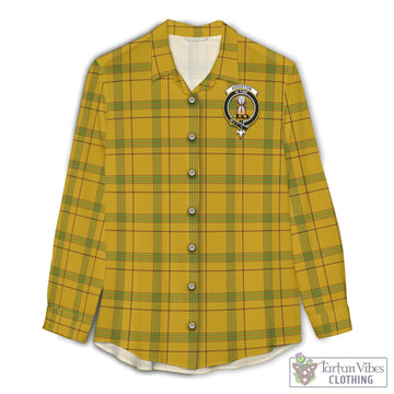 Houston Tartan Women's Casual Shirt with Family Crest Female - Tartan Vibes Clothing