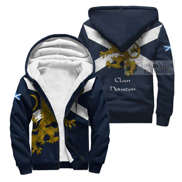 Houston Tartan Lion Rampant Sherpa Hoodie Proudly Display Your Heritage with Alba Gu Brath and Clan Name Unisex S - Tartan Vibes Clothing