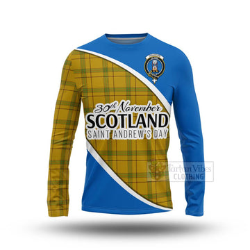 Houston Family Crest Tartan Long Sleeve T-Shirt Celebrate Saint Andrew's Day in Style Unisex - Tartan Vibes Clothing