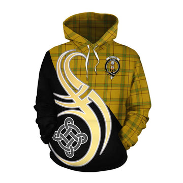 Houston Tartan Cotton Hoodie with Family Crest and Celtic Symbol Style Pullover Hoodie XS - Tartan Vibes Clothing