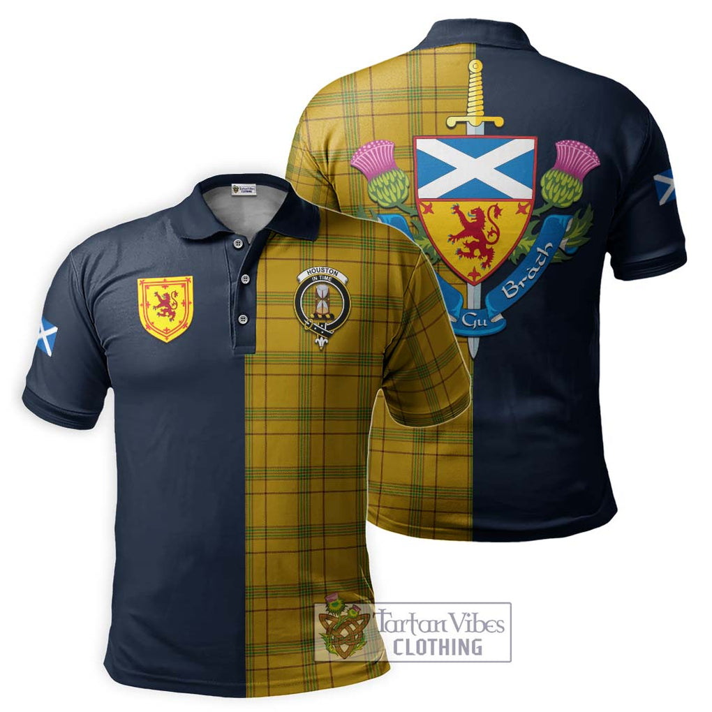 Houston Tartan Polo Shirt Alba with Scottish Lion Royal Arm Half Style Kid - Tartan Vibes Clothing