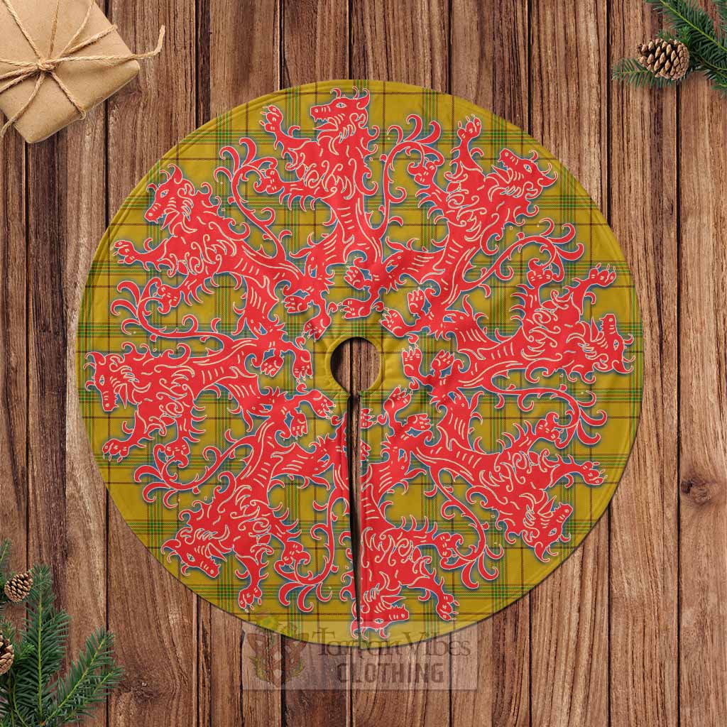 Houston Tartan Christmas Tree Skirt Lion Rampant Style Casual Tree Skirts - Tartan Vibes Clothing