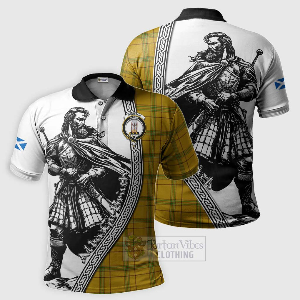 Houston Tartan Clan Crest Polo Shirt with Highlander Warrior Celtic Style Kid - Tartan Vibes Clothing