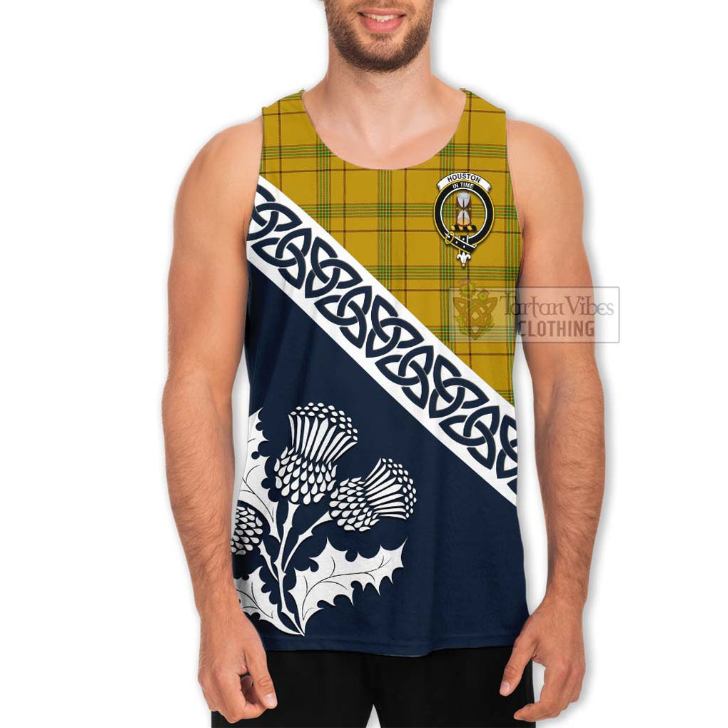 Houston Tartan Men's Tank Top Featuring Thistle and Scotland Map Men - Tartan Vibes Clothing