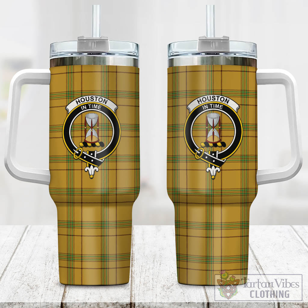 Tartan Vibes Clothing Houston Tartan and Family Crest Tumbler with Handle