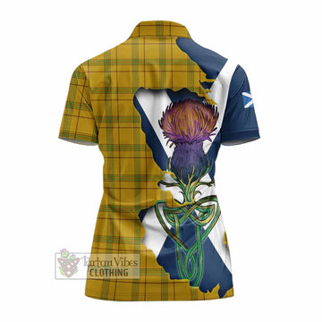 Houston Tartan Family Crest Women's Polo Shirt Scottish Thistle Celtic Inspired - Tartan Vibes Clothing