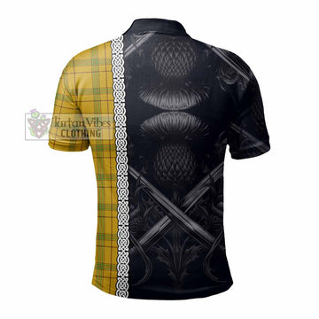 Houston Tartan Polo Shirt with Family Crest Cross Sword Thistle Celtic Vibes - Tartan Vibes Clothing