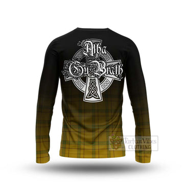 Houston Tartan Long Sleeve T-Shirt Featuring Alba Gu Brath Family Crest Celtic Inspired - Tartan Vibes Clothing